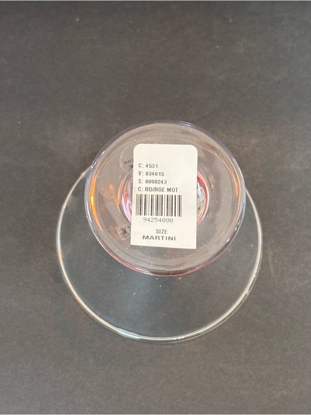 NWT Anthropologie Garnish Stemless Martini Glass Pink Base Cherry 3D Hand Blown - Picture 6 of 9